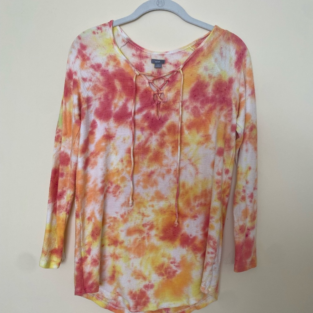 Aerie Tie-Dye Tie Front Shirt